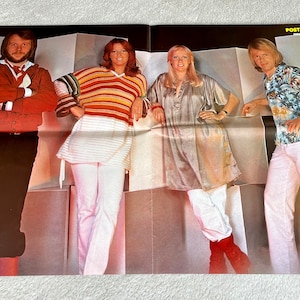 ABBA Poster 1977 Swedish Poster Music Magazine 1970s Björn Ulvaeus Agnetha Fältskog Benny Andersson Anni-Frid &quot;Frida&quot; Lyngstad Vintage Rare