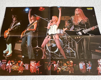 The Runaways Poster 1976 Swedish Poster Magazine 1970s Joan Jett Sandy West Lita Ford Cherie Currie Jackie Fox Vintage Rare