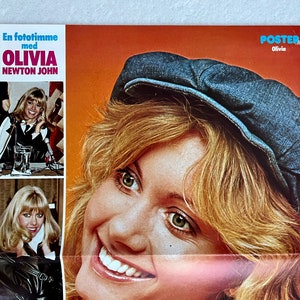 Olivia Newton John Poster 1979 ONJ Grease Swedish Poster Music Magazine 1970s Vintage Rare image 3
