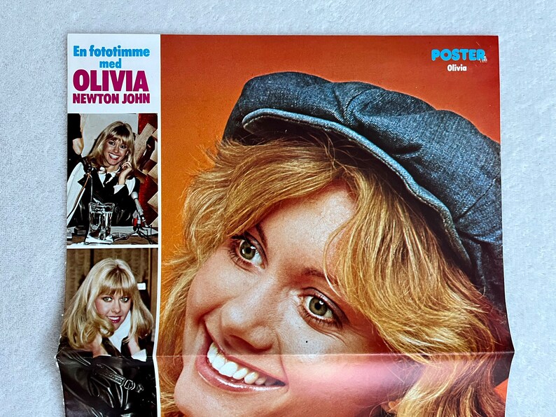 Olivia Newton John Poster 1979 ONJ Grease Swedish Poster Music Magazine 1970s Vintage Rare image 3