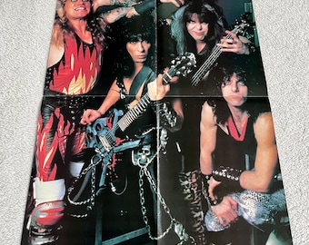 VESPA. 1985 Blackie Lawless Randy Piper Chris Holmes Steve Riley Swedish Poster Music Magazine anni '80 WASP Vintage raro