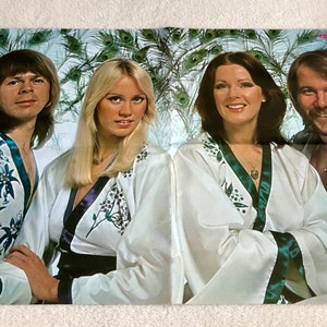 ABBA Poster 1976 Swedish Poster Magazine 1970s Björn Ulvaeus Agnetha Fältskog Benny Andersson Anni-Frid &quot;Frida&quot; Lyngstad Vintage Rare