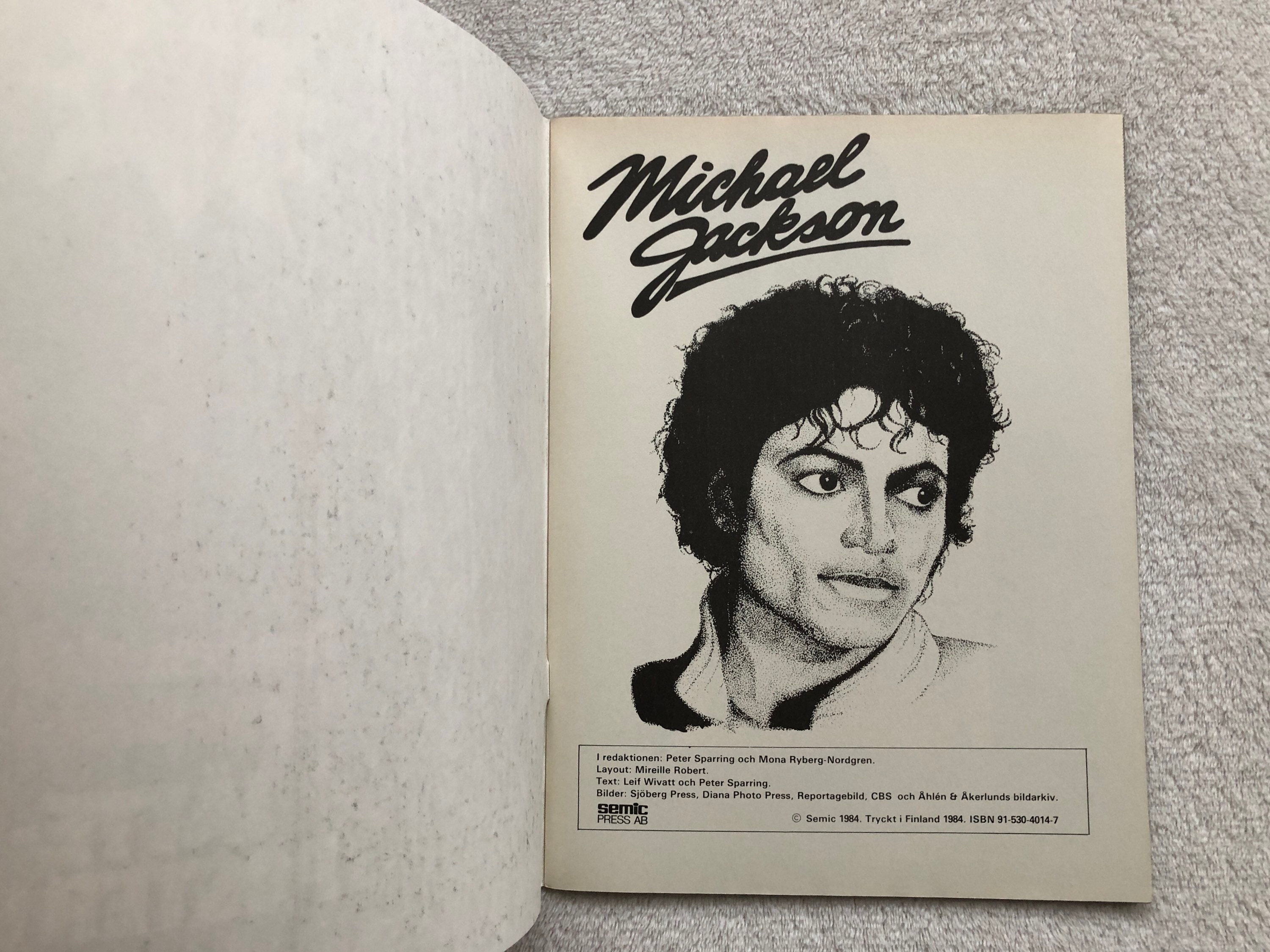 Michael Jackson 1984 Swedish Music Magazine Giant Poster 1980s