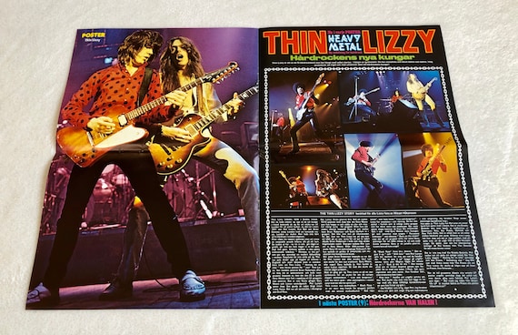【希少・未使用】Thin Lizzy 1979 A1サイズポスター ヴァーティゴ Thin Lizzy Poster 1979 Phil Lynott Swedish Poster Magazine 1970s