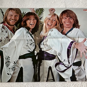 ABBA Poster 1977 Swedish Poster Magazine 1970s Björn Ulvaeus Agnetha Fältskog Benny Andersson Anni-Frid &quot;Frida&quot; Lyngstad Vintage Rare