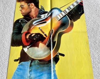 George Michael 1987 Faith Wham Poster svedese Rivista musicale OKEJ Anni '80 Vintage Raro