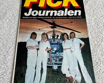 Affiche du magazine suédois ABBA 1977 des années 1970 Björn Ulvaeus Agnetha Fältskog Benny Andersson Anni-Frid « Frida » Lyngstad vintage Rare