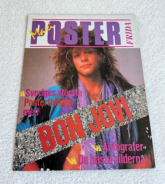 Bon Jovi 1987 Jon Bon Jovi Richie Sambora Swedish Poster Music
