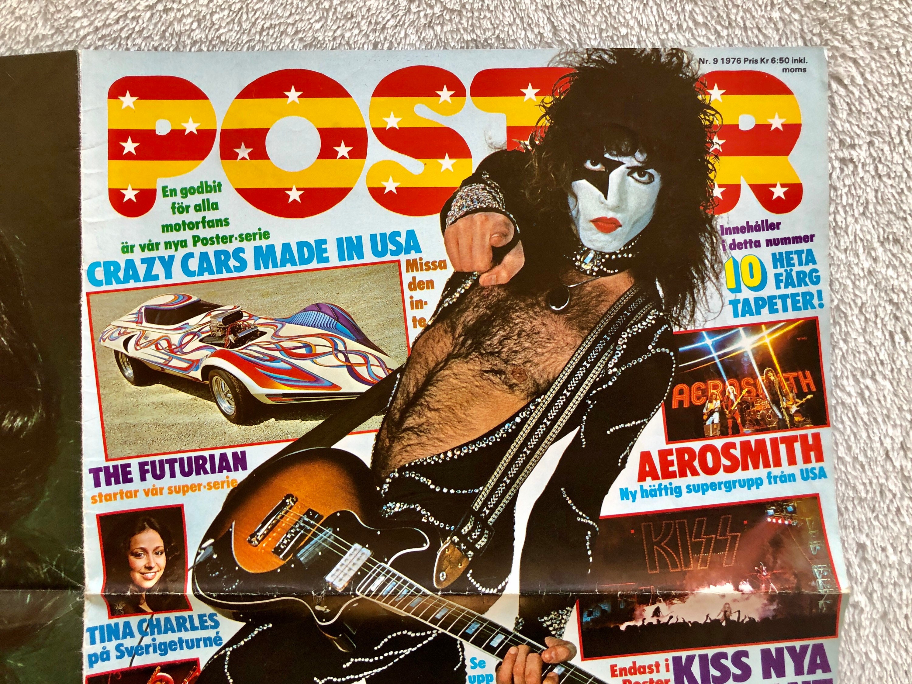 KISS Dynasty Tour Live Poster 1979 Swedish Poster Magazine 1970s Gene