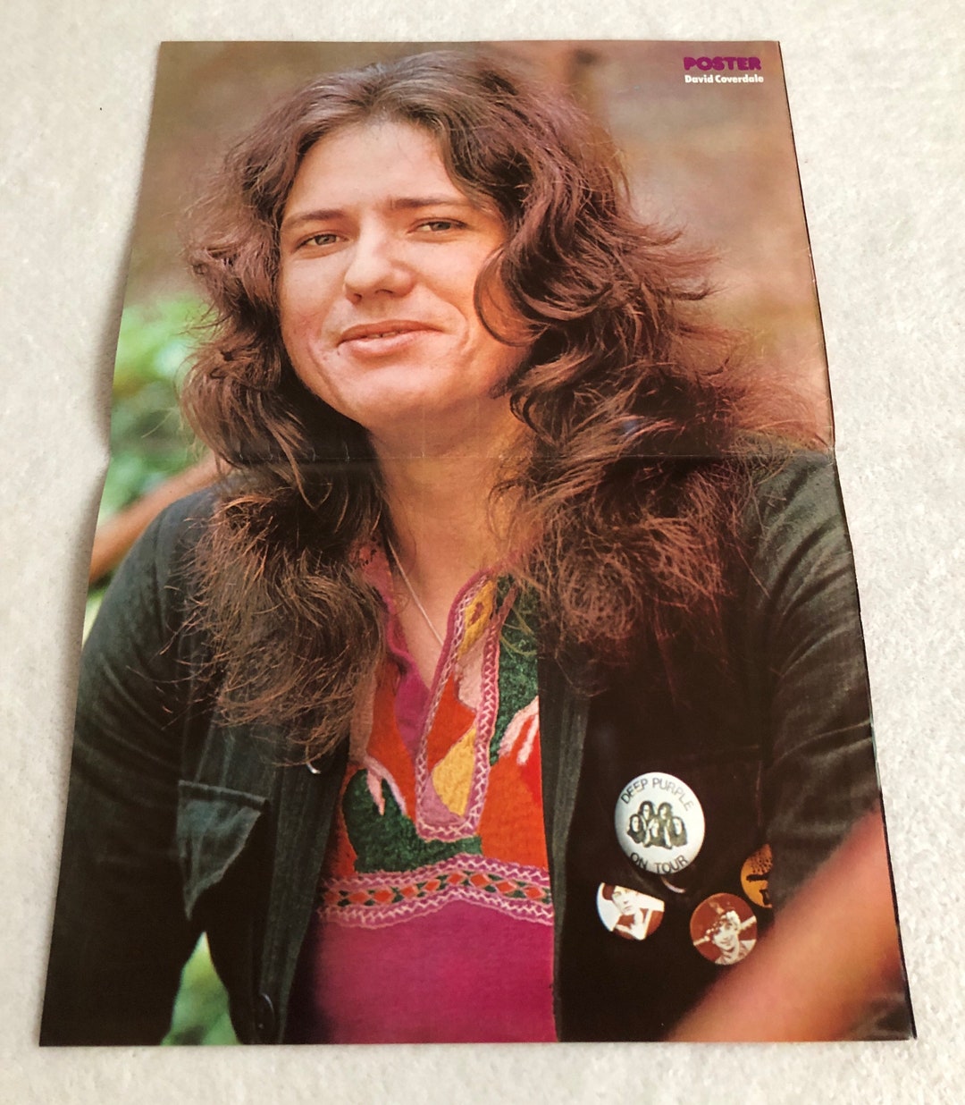 David Coverdale 1974 Deep Purple Swedish Poster Magazine 1970s