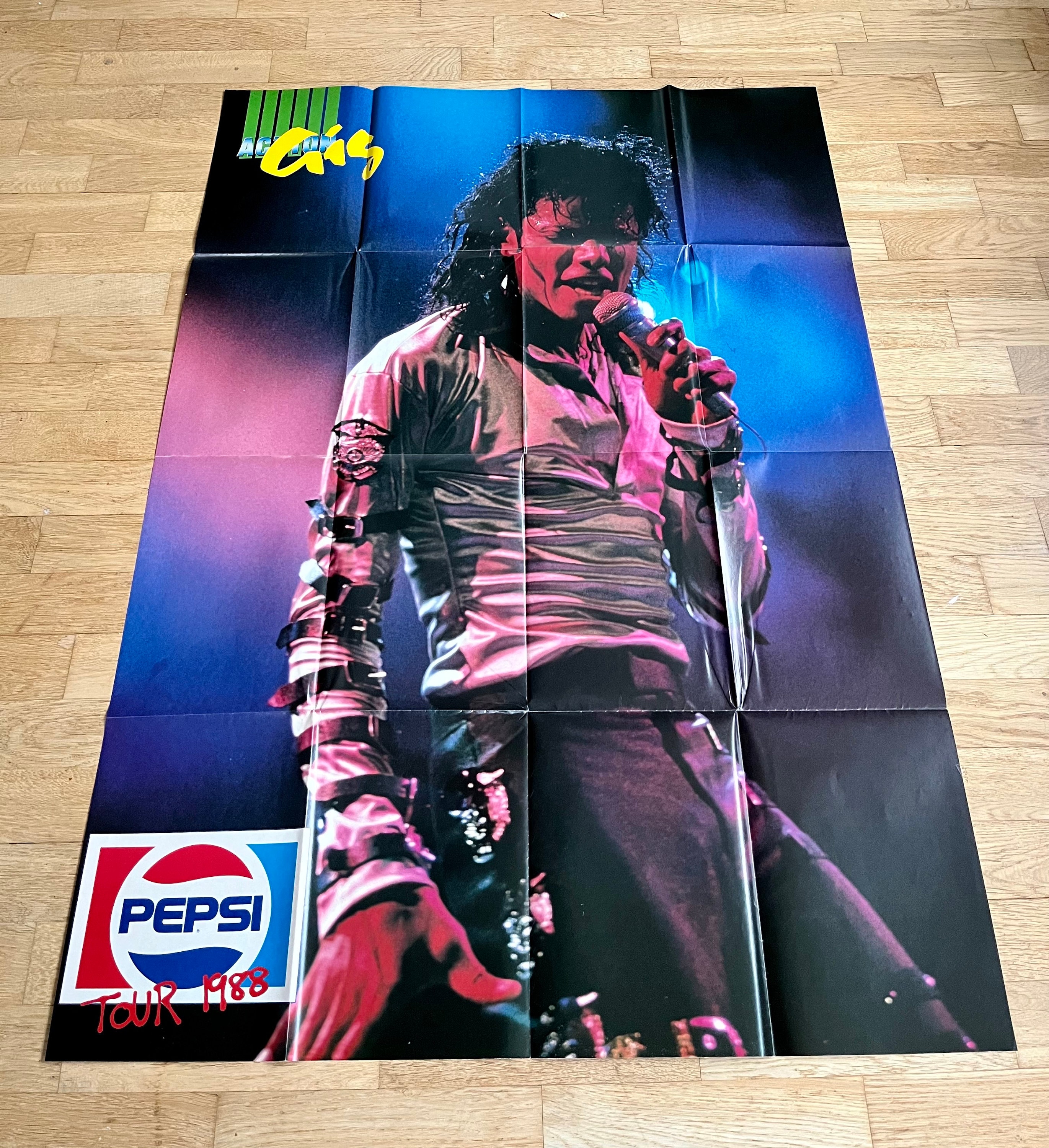 マイケル・ジャクソン PEPSI ポスター Michael Jackson 1988 Swedish Music Magazine Giant Poster Pepsi