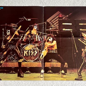 KISS 1975 Midnight Special NBC Studios Swedish Poster Music Magazine 1970s Gene Simmons Paul Stanley Ace Frehley Peter Criss Vintage Rare