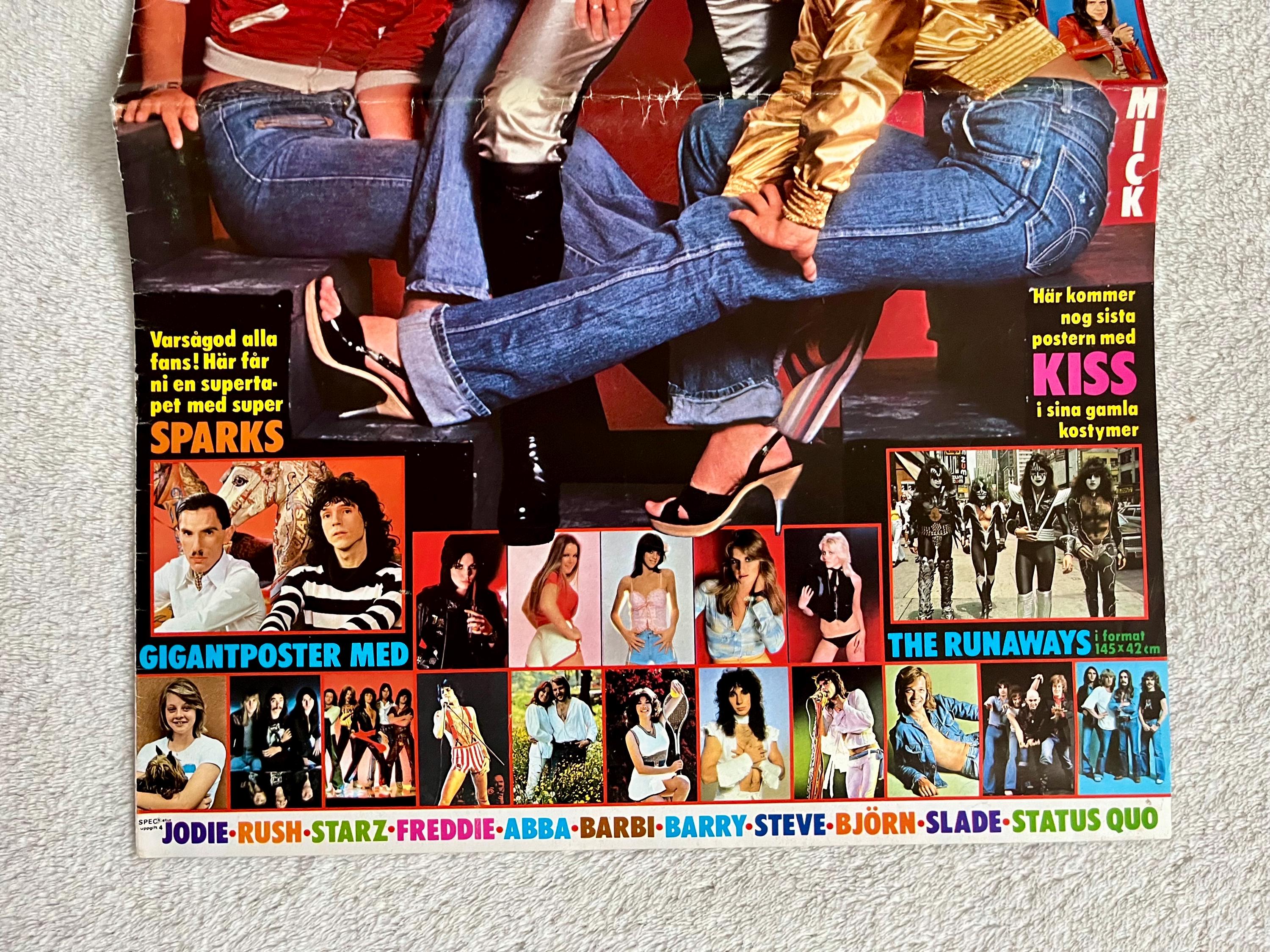The Runaways Cover Only Poster 1977 Swedish Poster Music Magazine