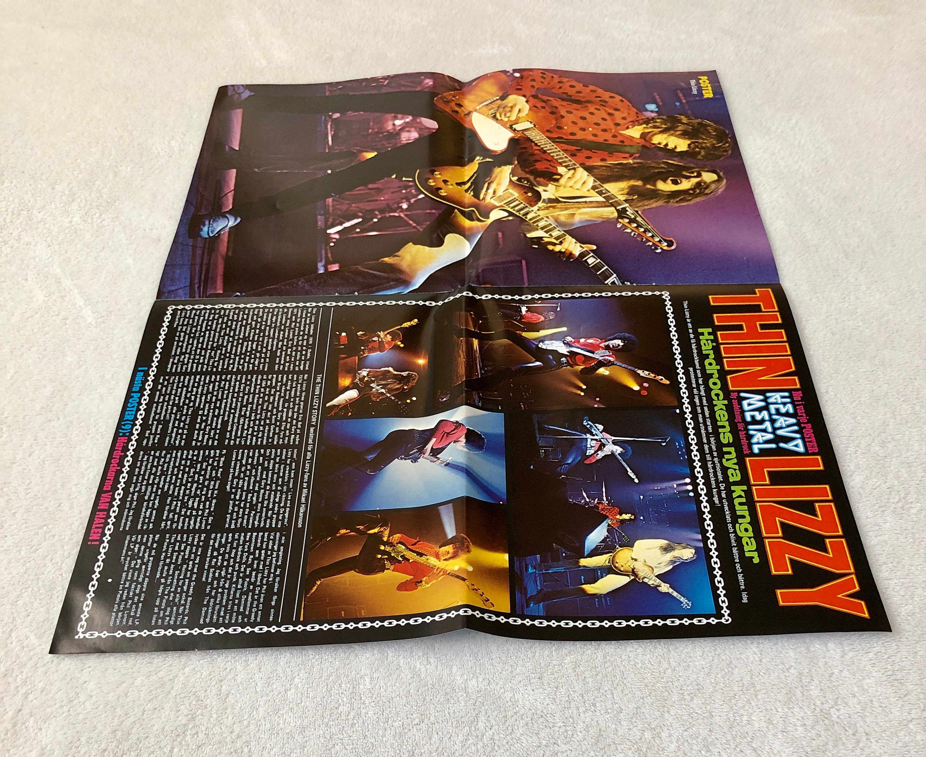 Thin Lizzy Poster 1979 Phil Lynott Swedish Poster Magazine 1970s 