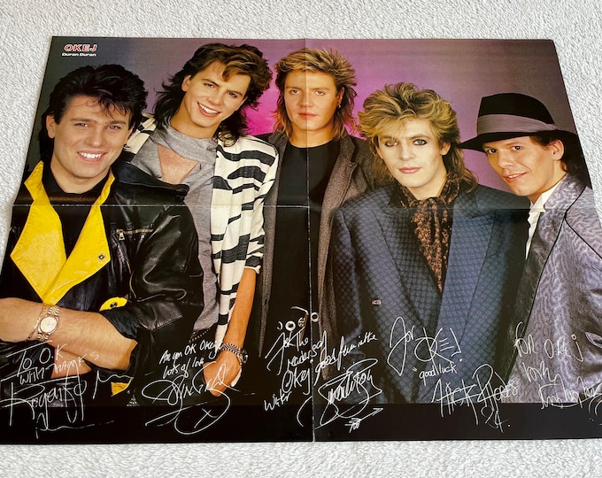 Duran Duran 1984 Taylor Le Bon Rhodes Swedish Poster Music Magazine OKEJ 1980s Vintage Rare