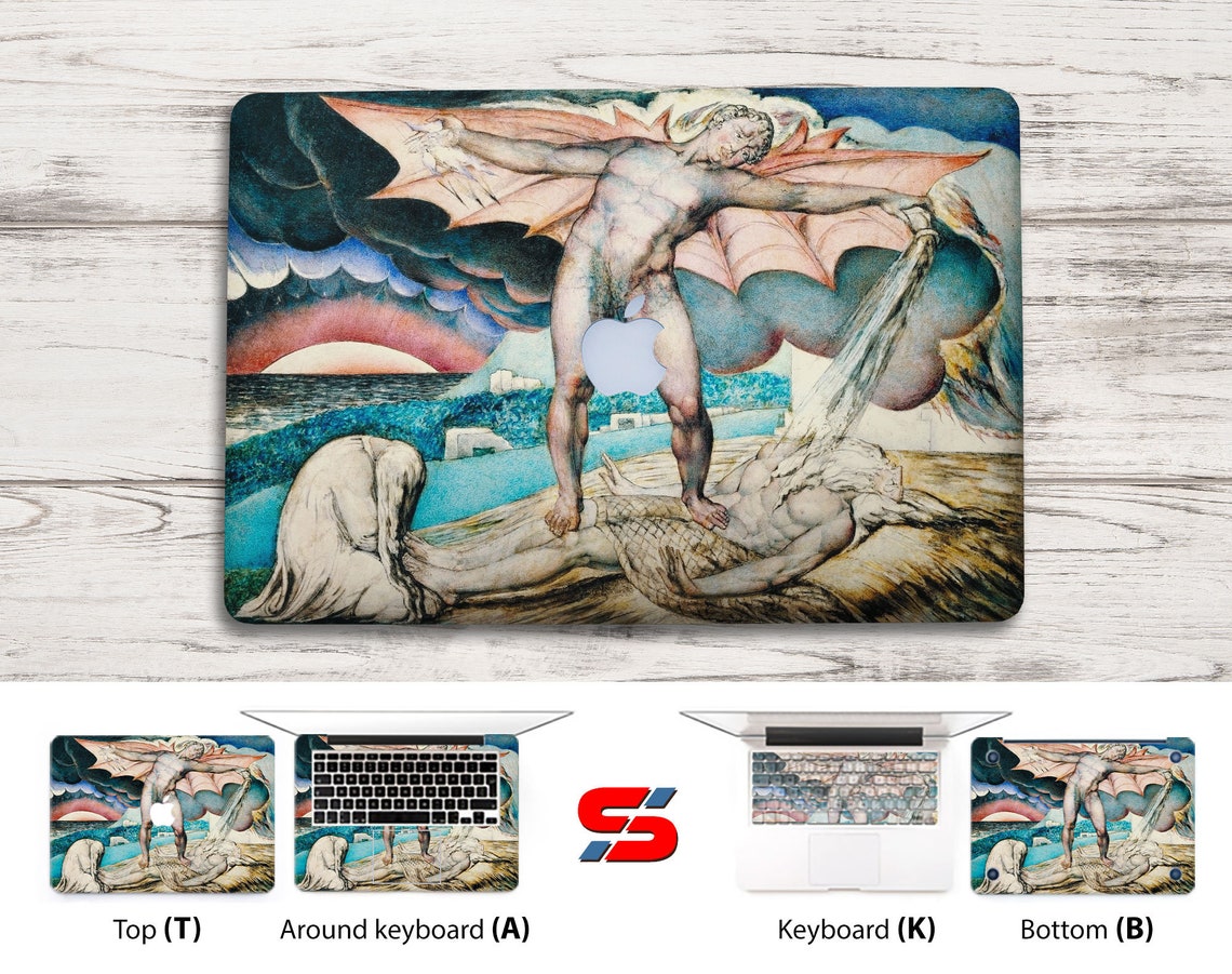 Satan Smiting Job with Sore Boils by William Blake sticker | Etsy