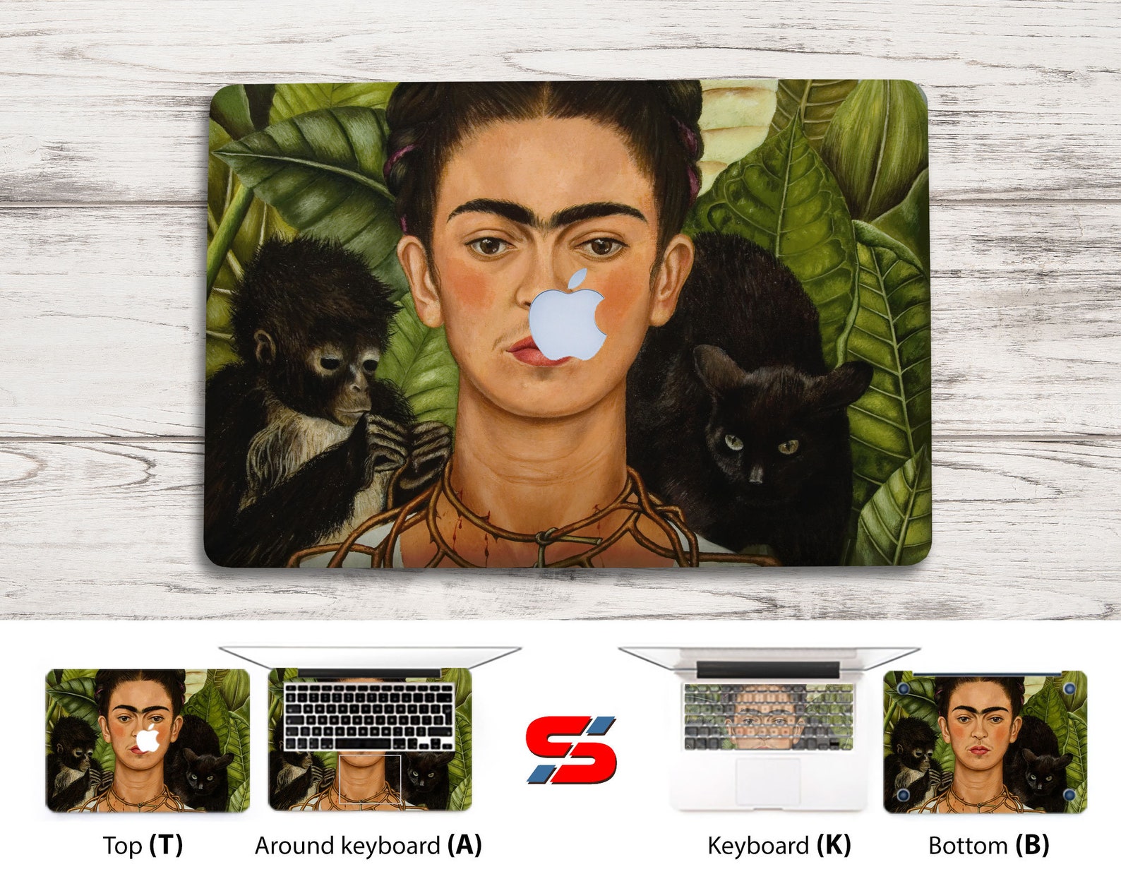 Autoritratto con collana di spine e colibrì di Frida Kahlo | Etsy