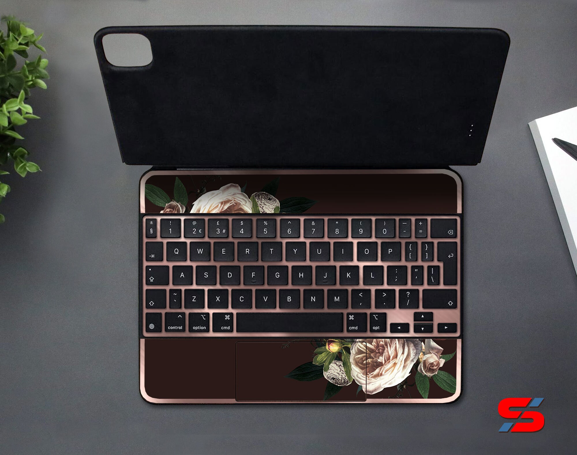 Rose gold premium vinyl skin for gold apple keyboard Crome Etsy