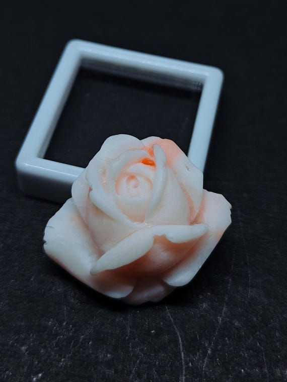 Japanese White Coral Flower Craving Natural Gemstone Engraved Jewelry Art And Craft Piece