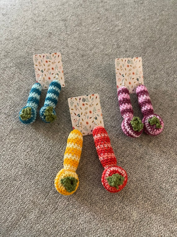 Crochet Weed Pipe Earrings Etsy