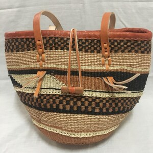 Woven bag, Woven sling bag, sling bag, leather bag, African hand woven bag, shopping basket