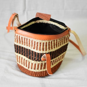 African woven basket, woven sling bag, woven african bag