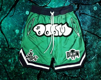 MF  DOOM Green “Just Don” basketball inspired Shorts