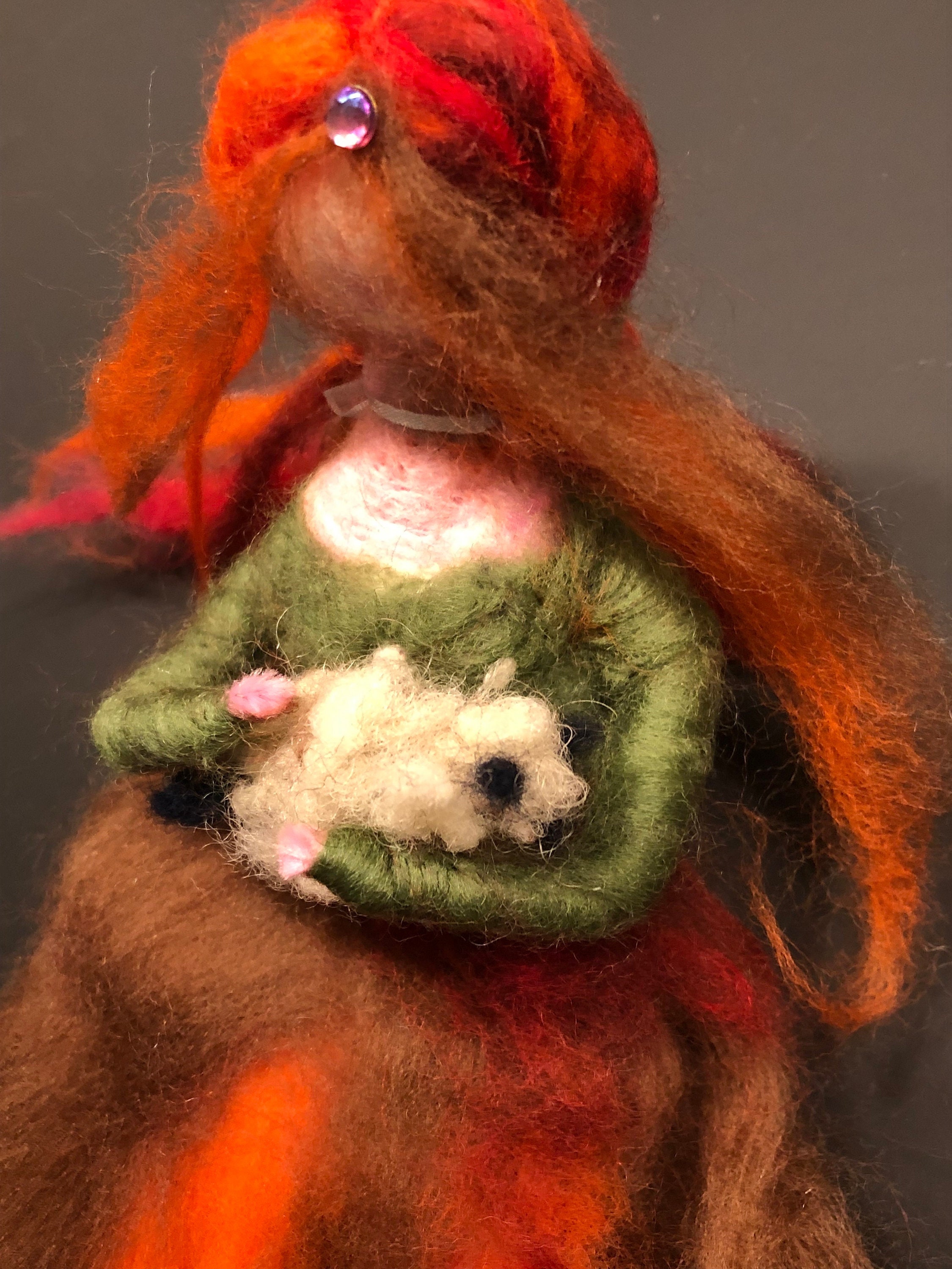 Imbolc Brigit Goddess. Waldorf Inspired Needle-Felted Altar Decoration. Unique Felted Figurine, Paga
