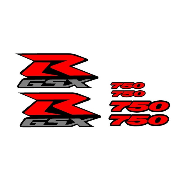 6pc set of Suzuki GSXR 750 decals stickers graphics