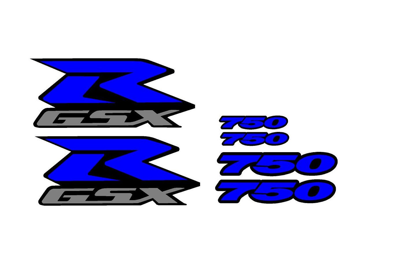 6pc Set of Suzuki GSXR 750 Decals Stickers Graphics Etsy