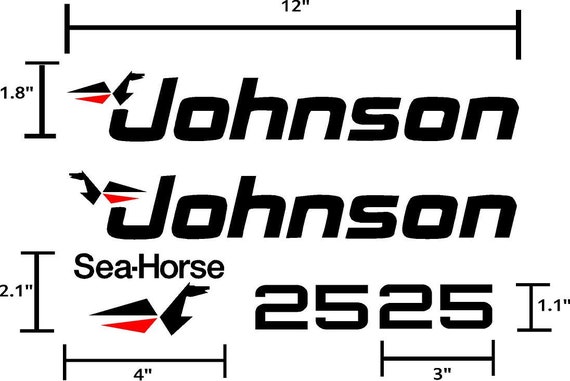 Johnson Outboard boat Sea-Horse decals stickers graphics.