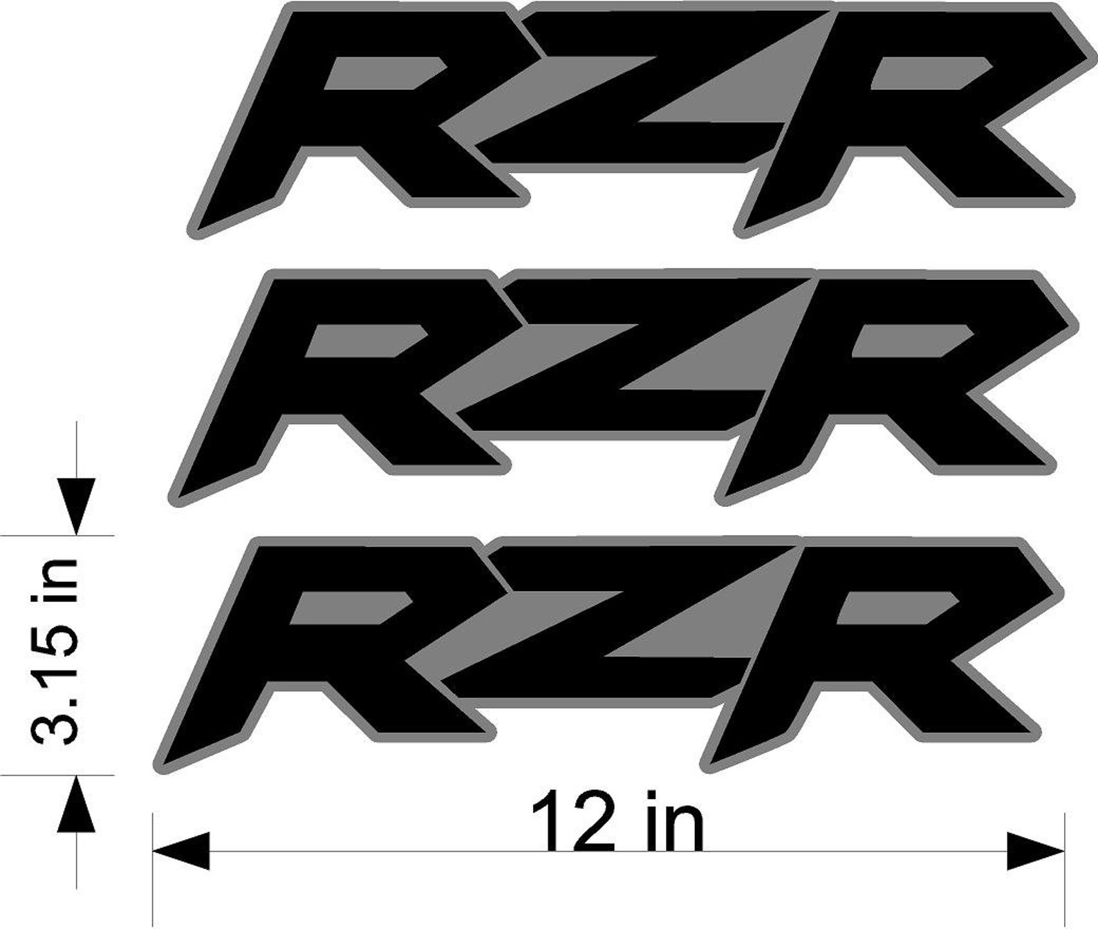 3 pack Polaris RZR decals stickers graphics. Etsy