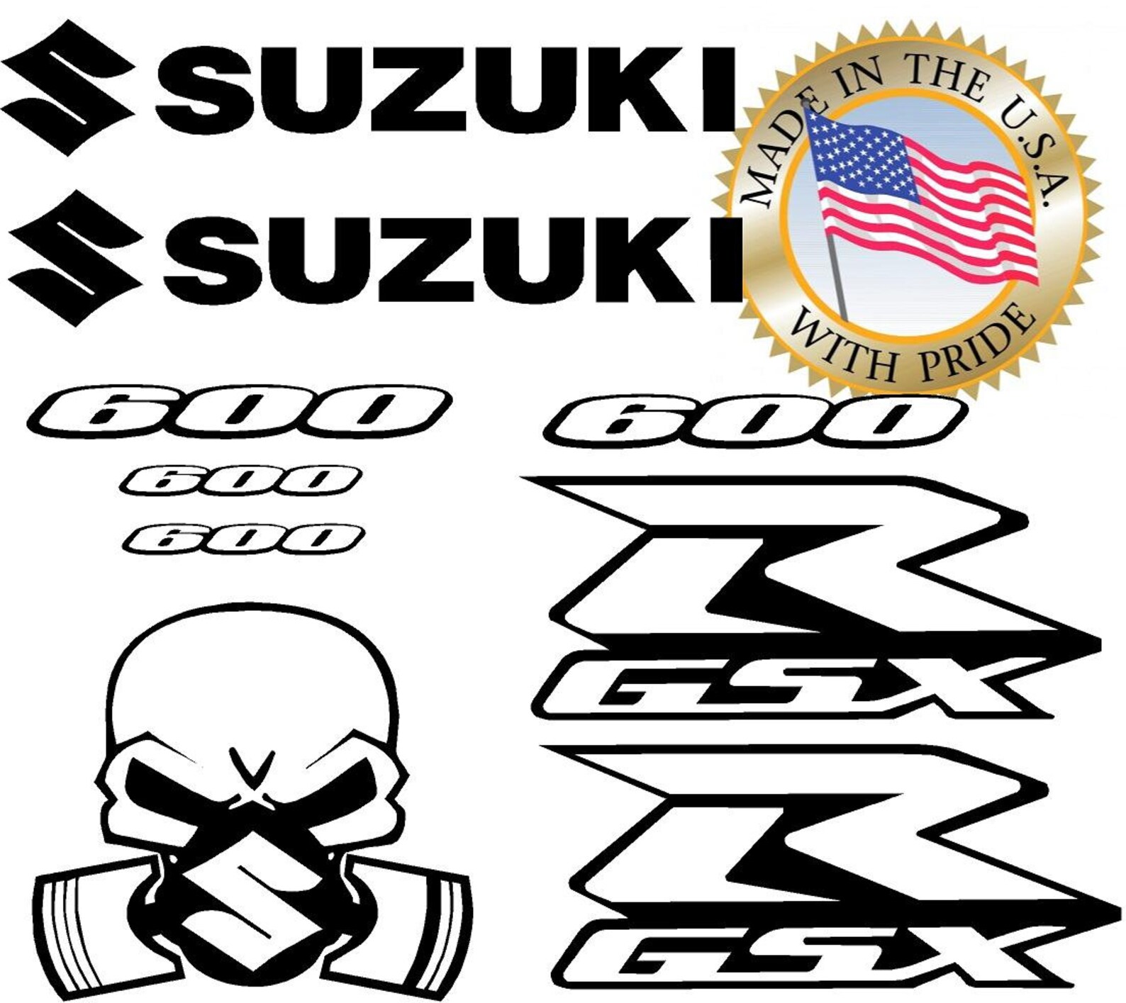 9pc Set of Suzuki GSXR 600 Decals Stickers Graphics Etsy