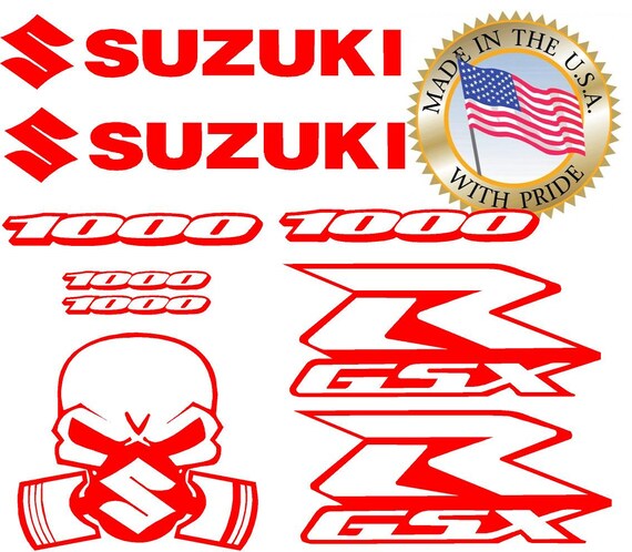 9pc Set Of Suzuki Gsxr 1000 Decals Stickers Graphics Etsy