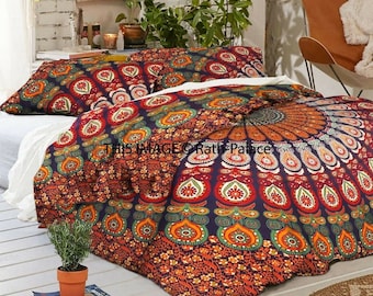 Indian yin-yang mandala duvet doona cover boho comforter quilt cover bedding set 