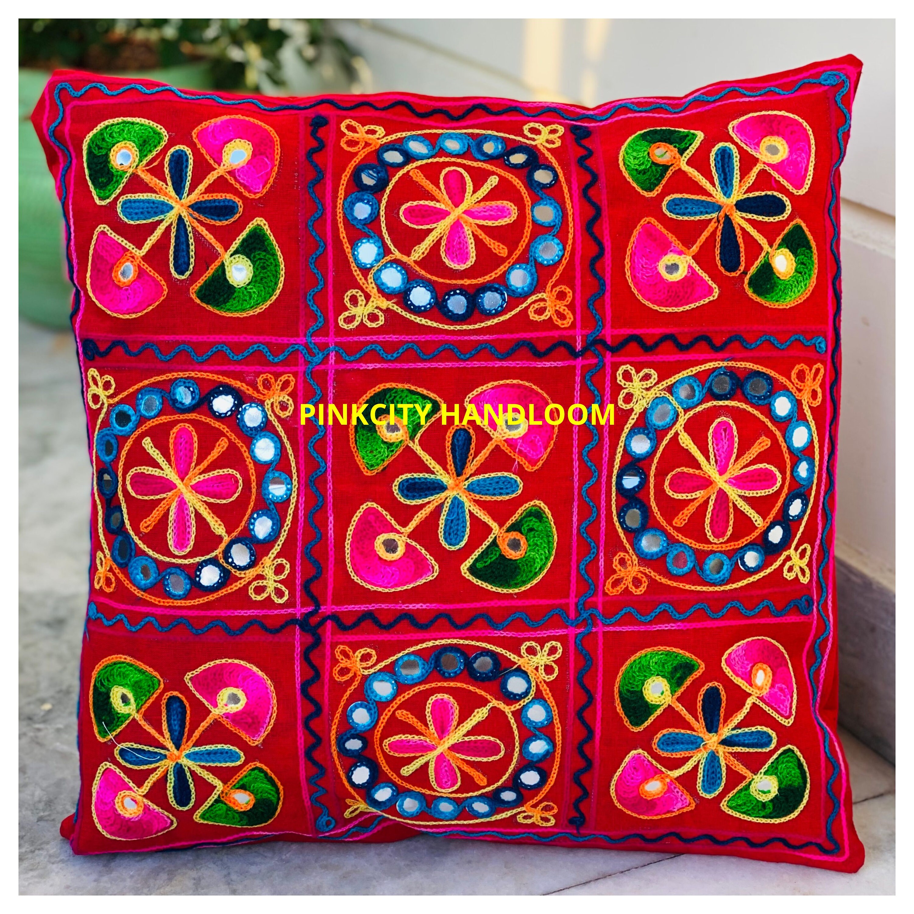 Colorful Cushion Cover. Colorful embroidered cushion cover. Etsy