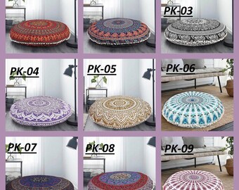 Round Meditation Pillow | Boho Floor Cushions - not filled