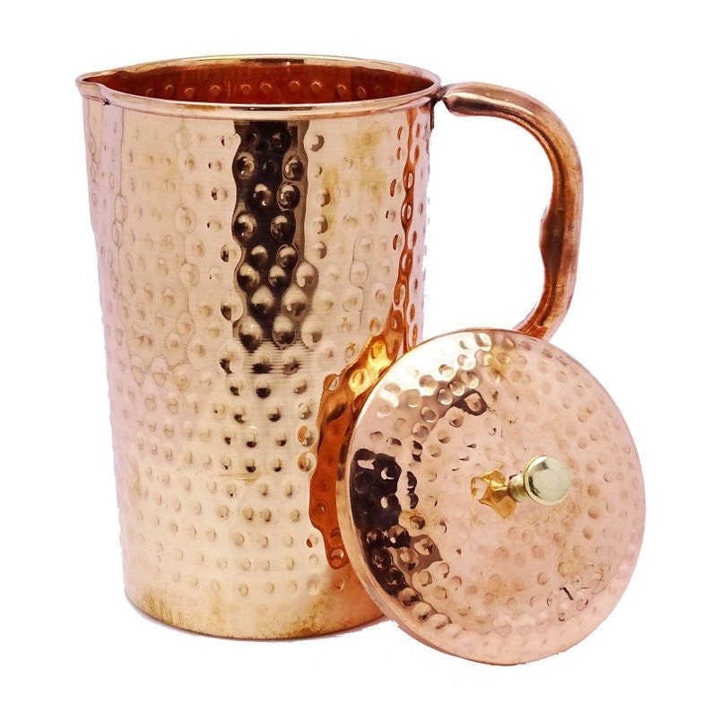 100 Pure Copper Handmade Hammered Tumbler Jug Pitcher Etsy