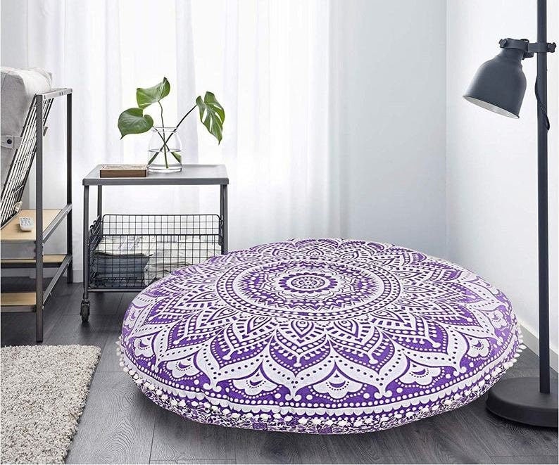 Indian Meditation Cushion Poufs Floor Cushion Seating Floor Etsy