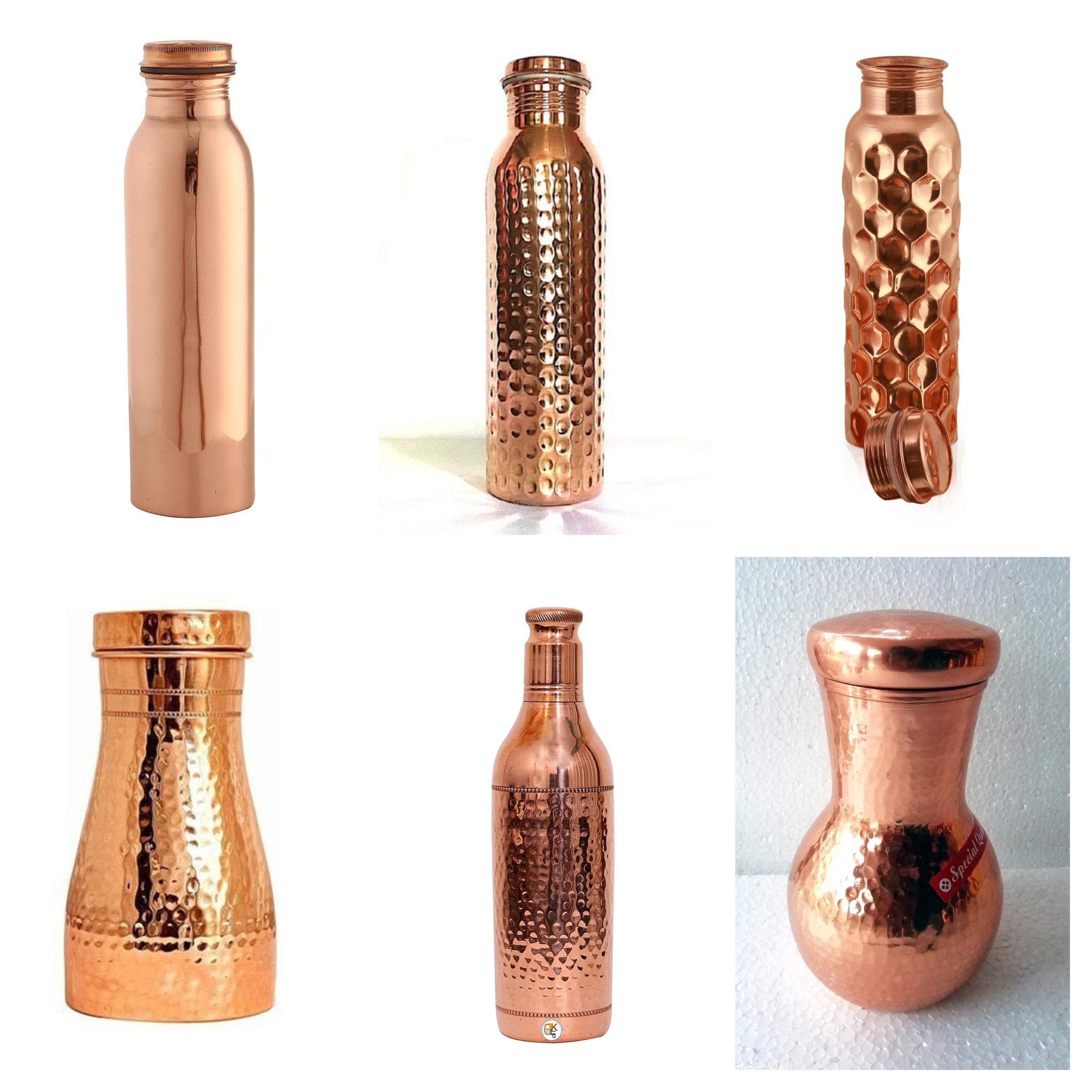 100 Pure Copper Water Bottle 32 oz Joint Less Leak Proof Etsy
