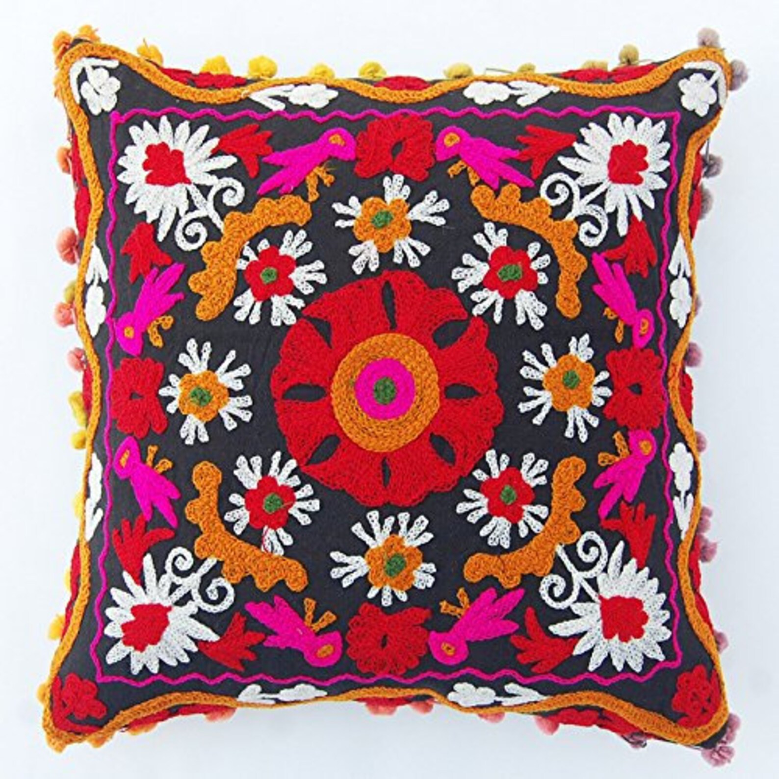 Colorful Cushion Cover. Colorful Embroidered Cushion Cover. Etsy UK