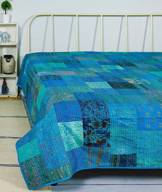 Bedding Quilts Handmade King Size Quilts Hippie Kantha Quilt Etsy