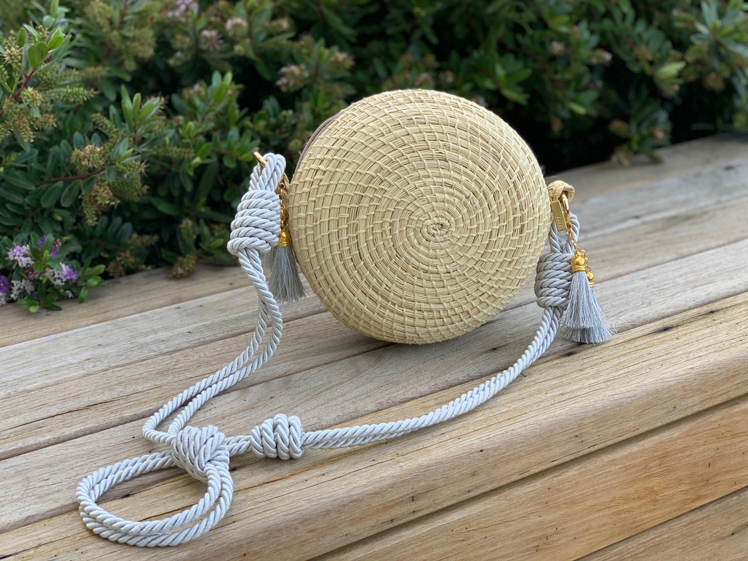 Paille Fabriquer Un Sac Rond En Corde Sac à Main Au Crochet En