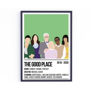 The Good Place TV Show Poster | Eleanor | Janet | Chidi | Michael | Jason | Tahani