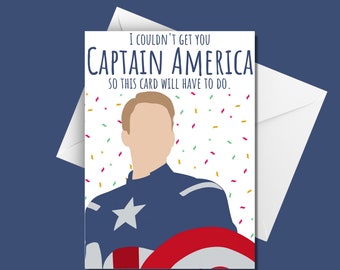 Captain America Card Etsy