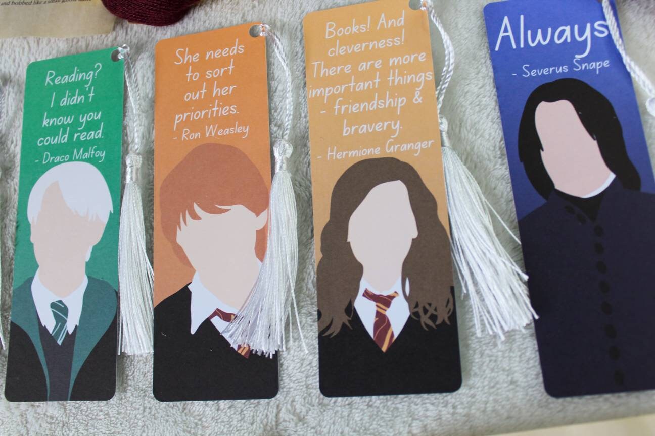 Harry Potter Bookmarks Hermione Granger/Ron Weasley/Draco | Etsy