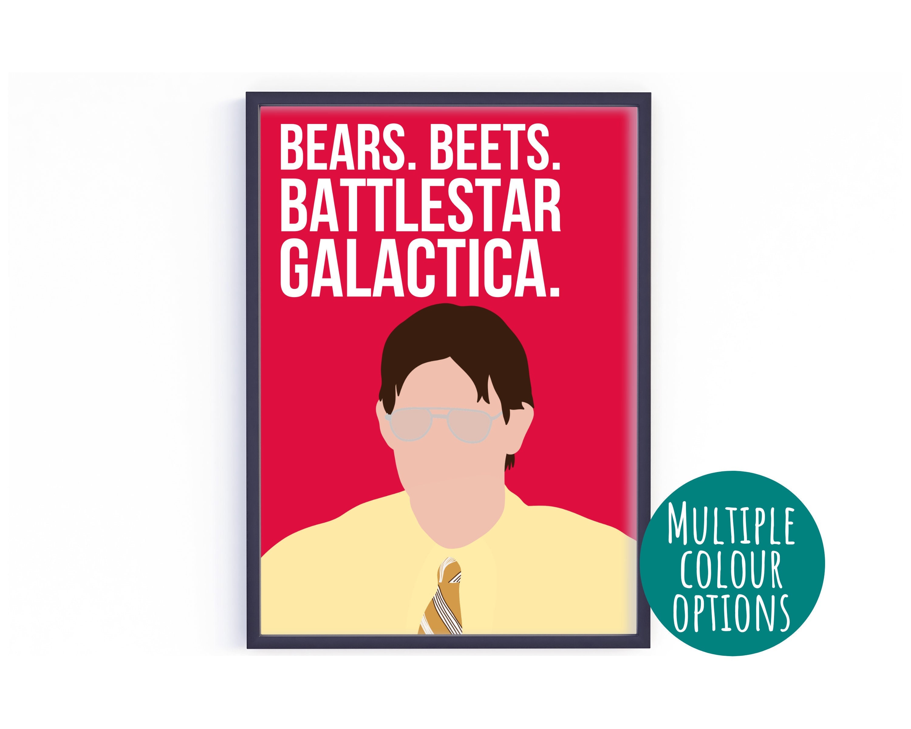 Bears Beets Battlestar Galactica Quote Bears. Beets. Battlestar Galactica. Quote Poster The Office | Etsy