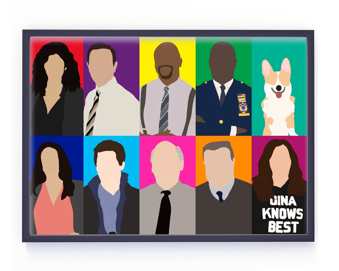 Brooklyn 99 Colourful Cast Print | Brooklyn Nine Nine Poster - Etsy