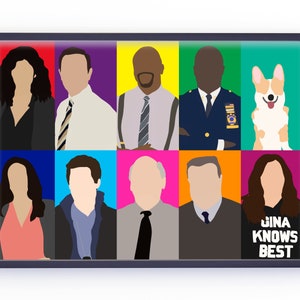 Brooklyn 99 Colourful Cast Print | Brooklyn Nine Nine Poster