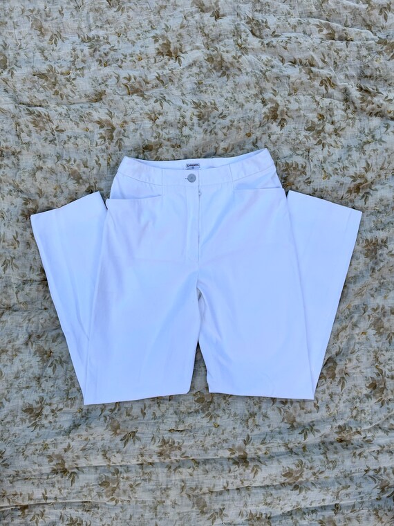 chanel y2k high waisted white pants - image 1